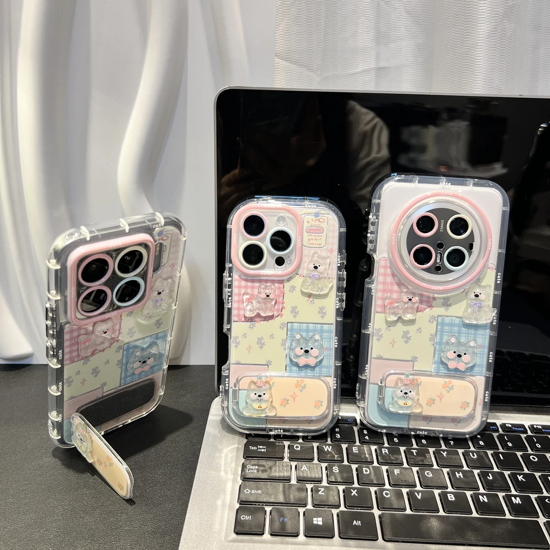 清新碎花适用苹果/华为/vivo/OPPO/小米手机壳全包女防摔支架羽纱