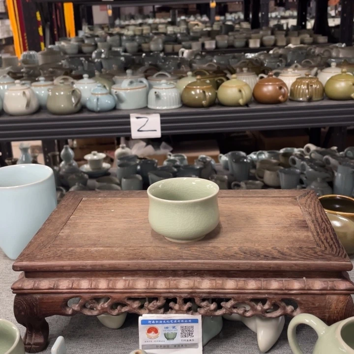 摆件翠青釉玉兰杯