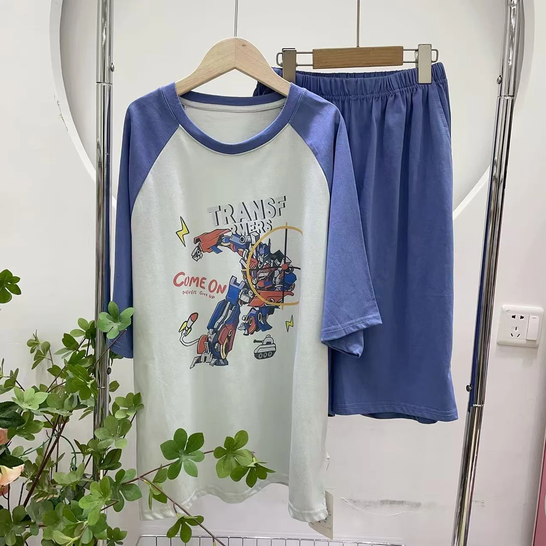 【淼淼妈】青少年夏季短袖家居套装303