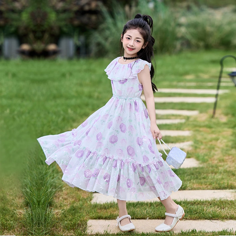 99576女童连衣裙中小女童公主裙夏韩版新款洋气清凉连衣裙