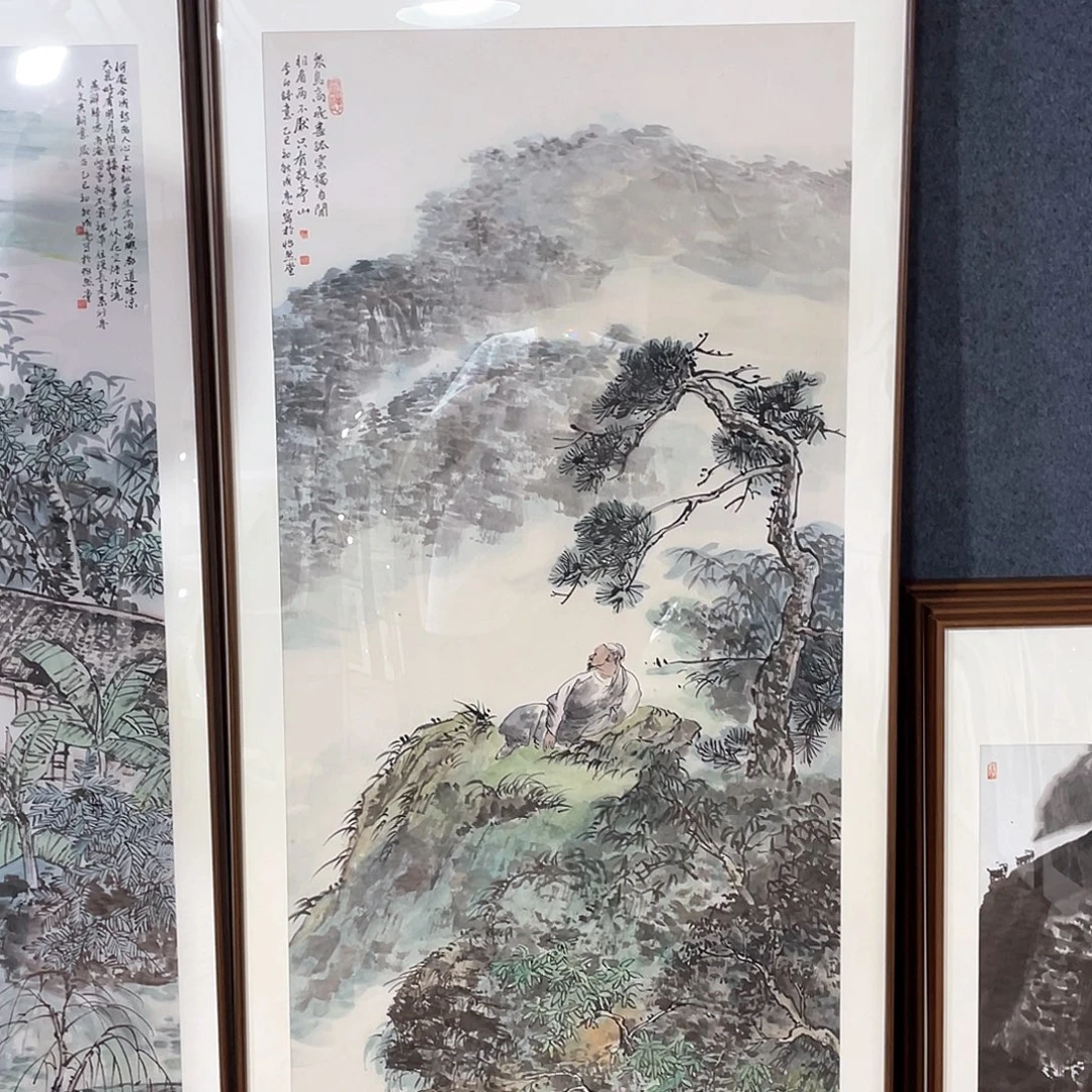 国画手绘画作品带框80/160
