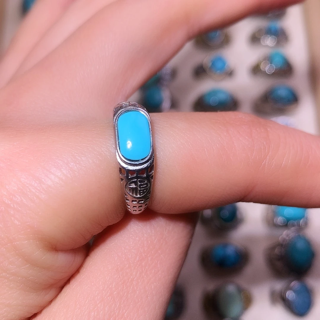 绿松石银S925镶嵌颈饰