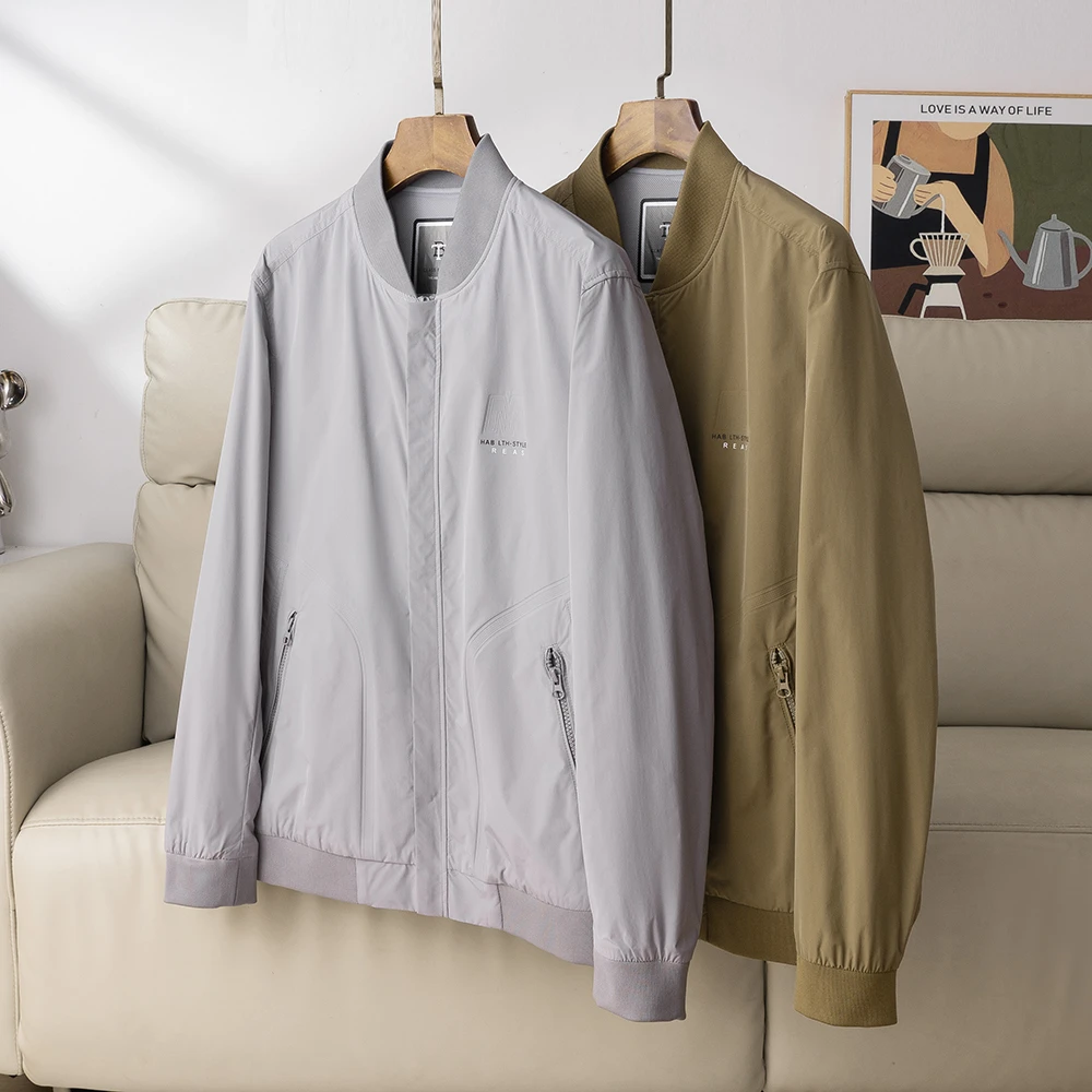 Y撤柜款！一款两色！外套男款春秋休闲棒球领夹克薄款圆领上衣修身