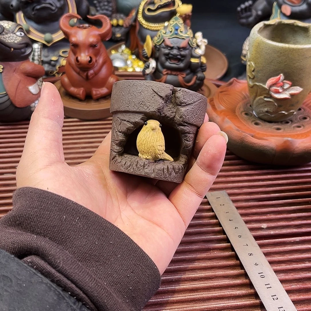 紫砂茶杯高端紫砂雕塑微瑕