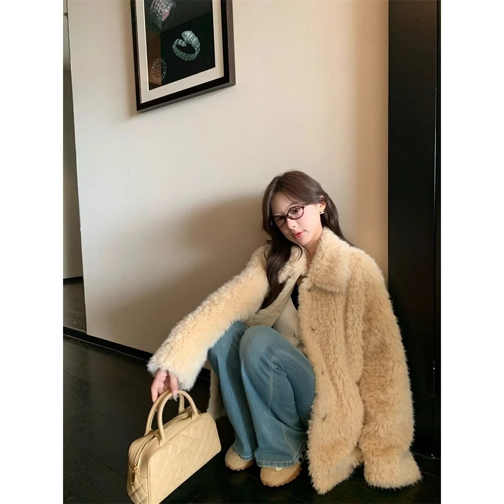 夏天家秋冬季毛绒绒宽松毛厚外套女高级感年轻毛毛仿草上衣睡衣