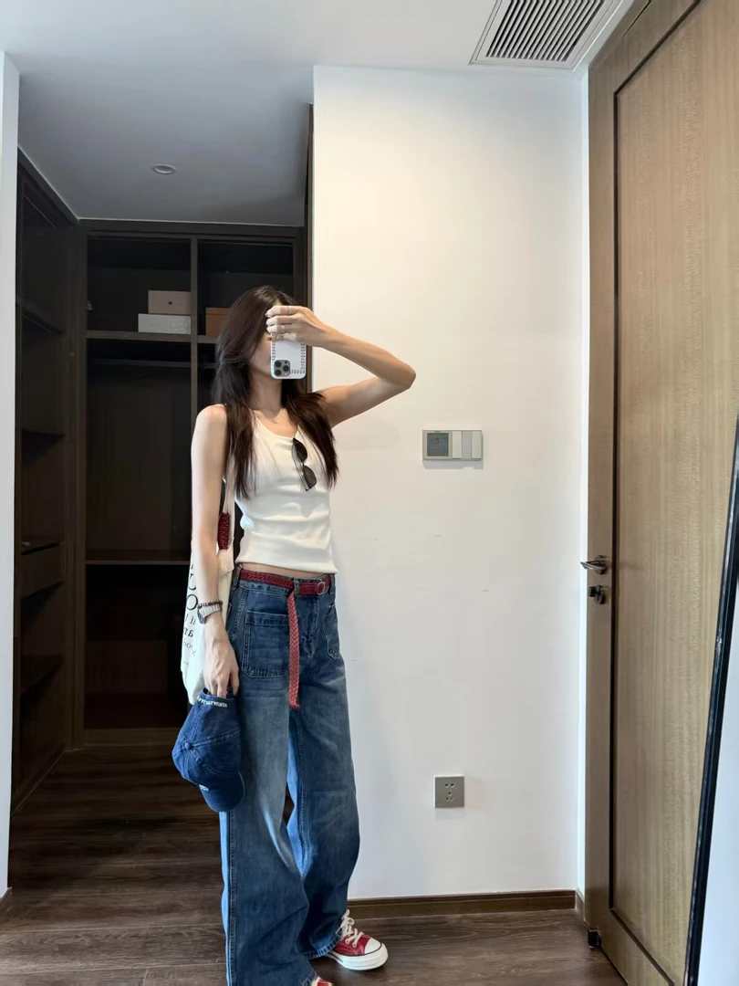 2025夏季新款时尚套装气质显瘦洋气休闲百搭背心吊带上衣宽松长裤