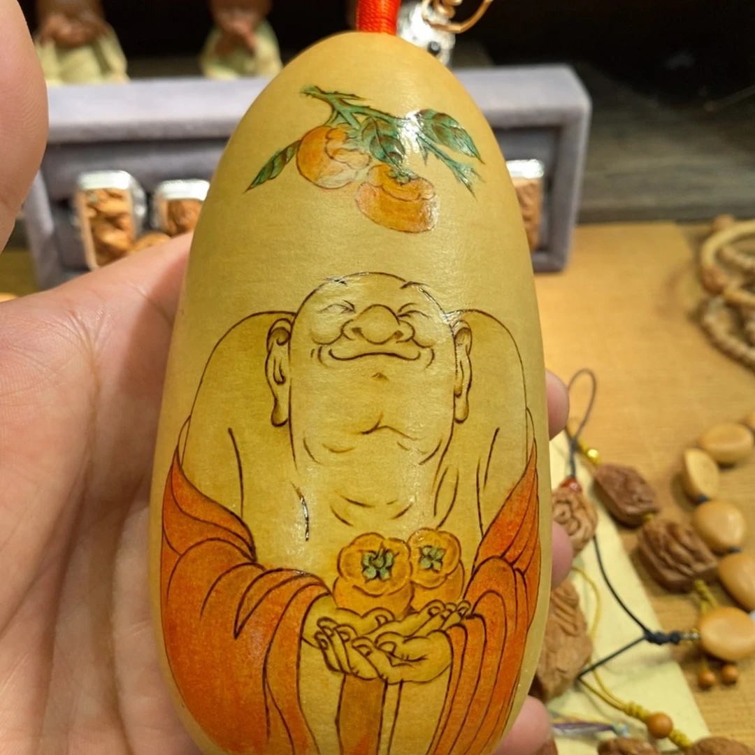 潍坊核雕桃核雕刻柿柿如意