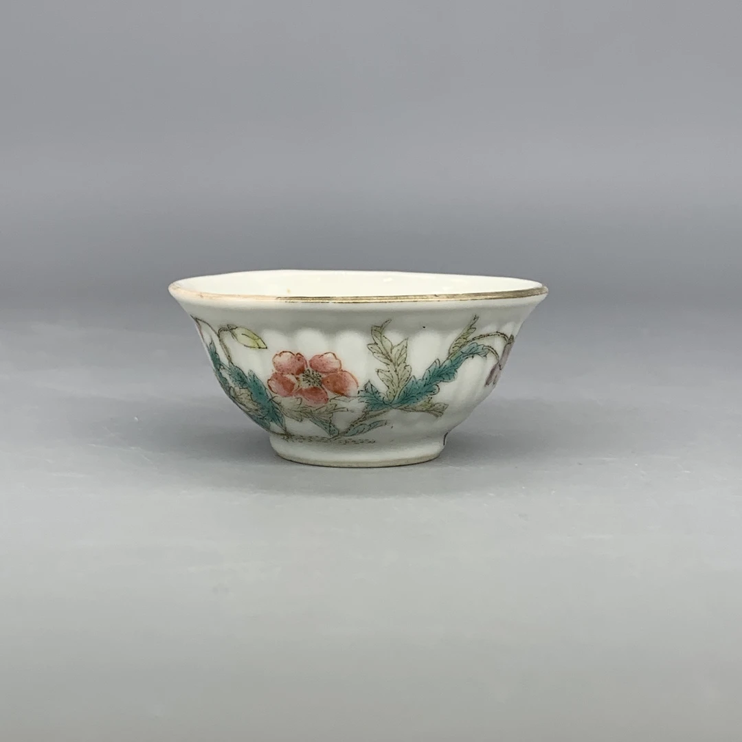 32509096*民国粉彩花卉纹杯/瓷器三/江苏省文物总店/MM