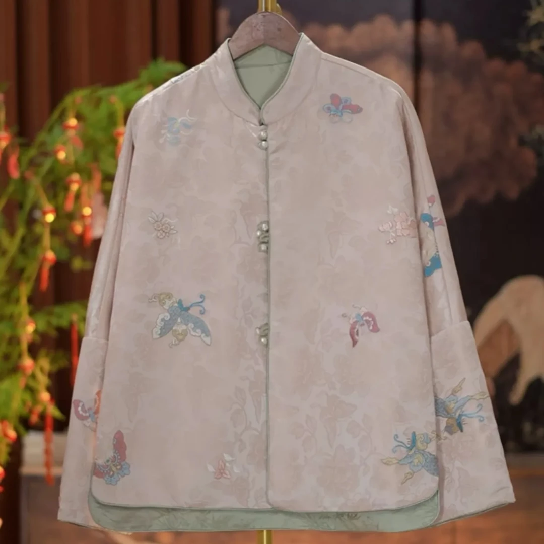 《蝶映花-双面穿》2025新中式国风刺绣女士外套