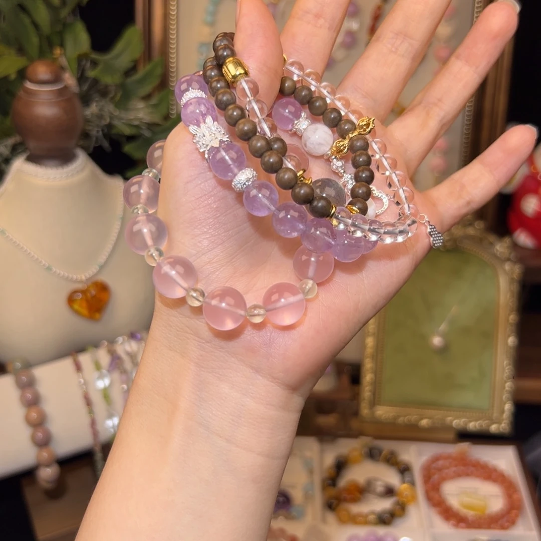 荒***烟水晶手串未镶嵌三串