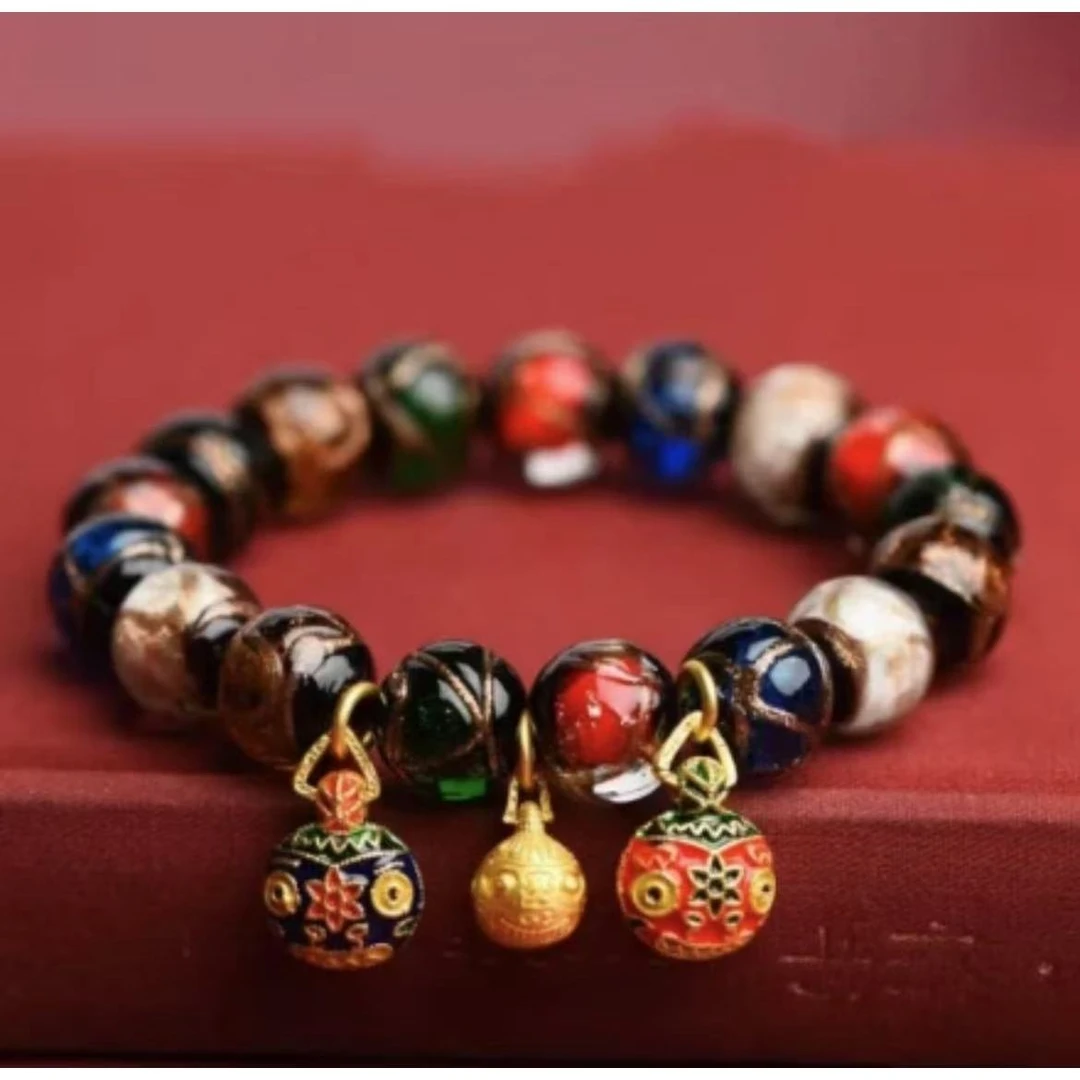 锌合金琉璃手链 香灰琉璃手串十全十美吞金兽男女情侣手链礼物