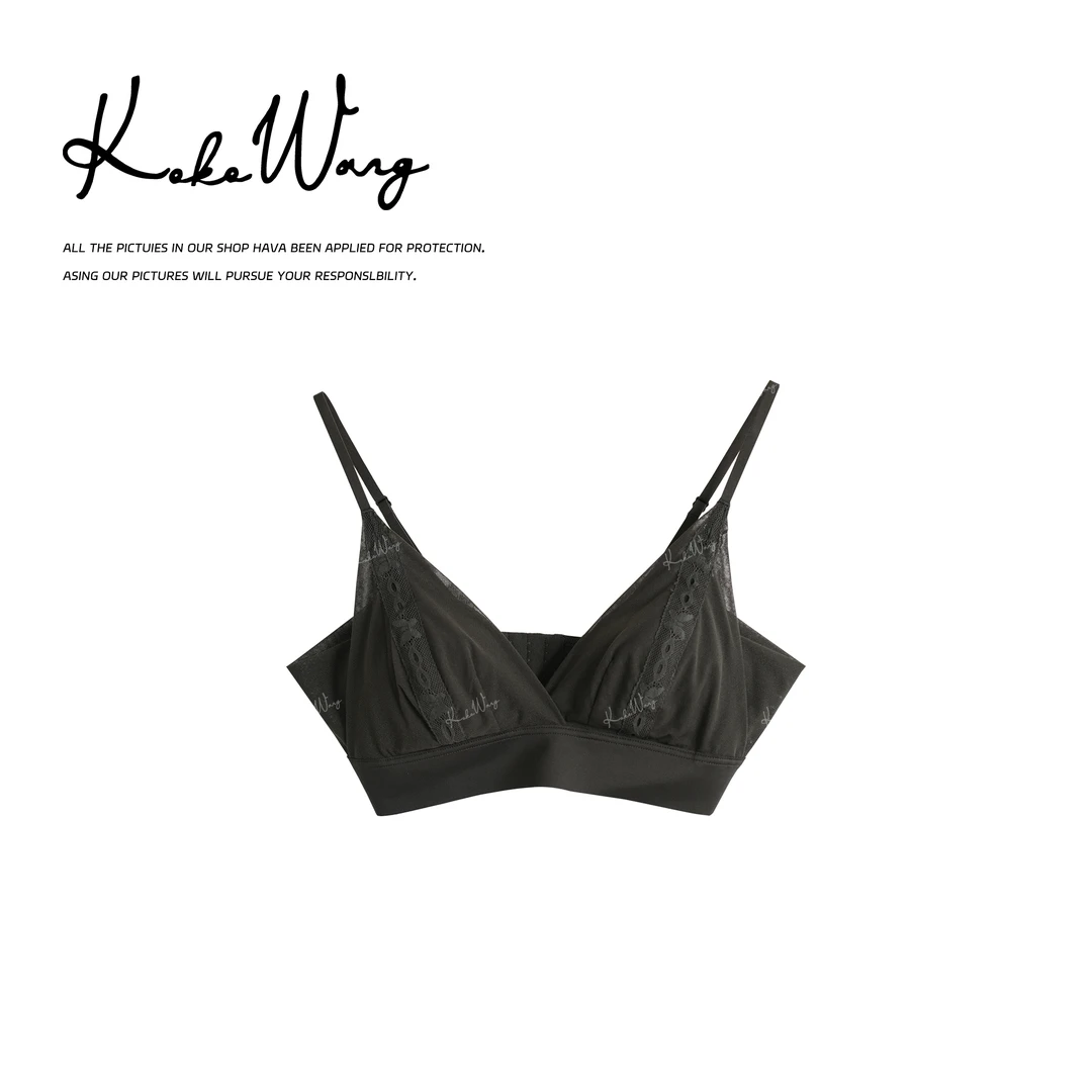 KOKO WANG 秋冬新款法式提花轻薄舒适V型文胸背心 X5665H28S41