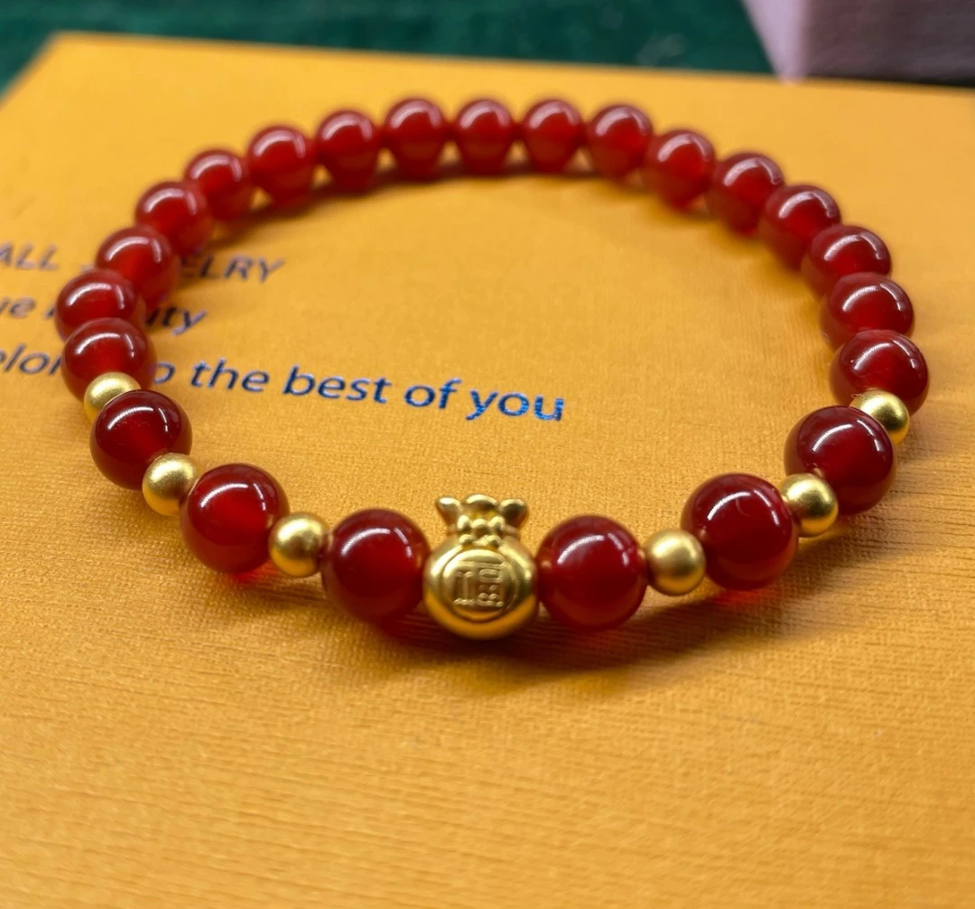 老店（028）足金卡六福袋+3.5mm金珠6颗（赠卡六玉 髓）多样性发货