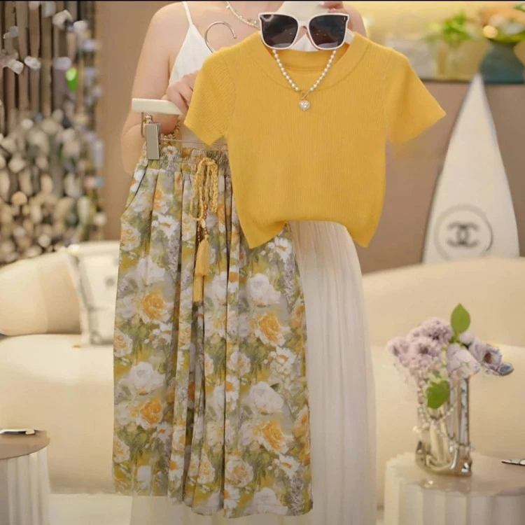 女童夏季短袖套装2025新款6-12岁中大童新女友洋气时尚休闲防蚊裤