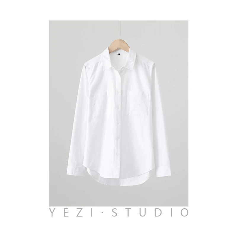 博主至爱-定织定做百百棉穿搭必备磨毛白衬衫23416202