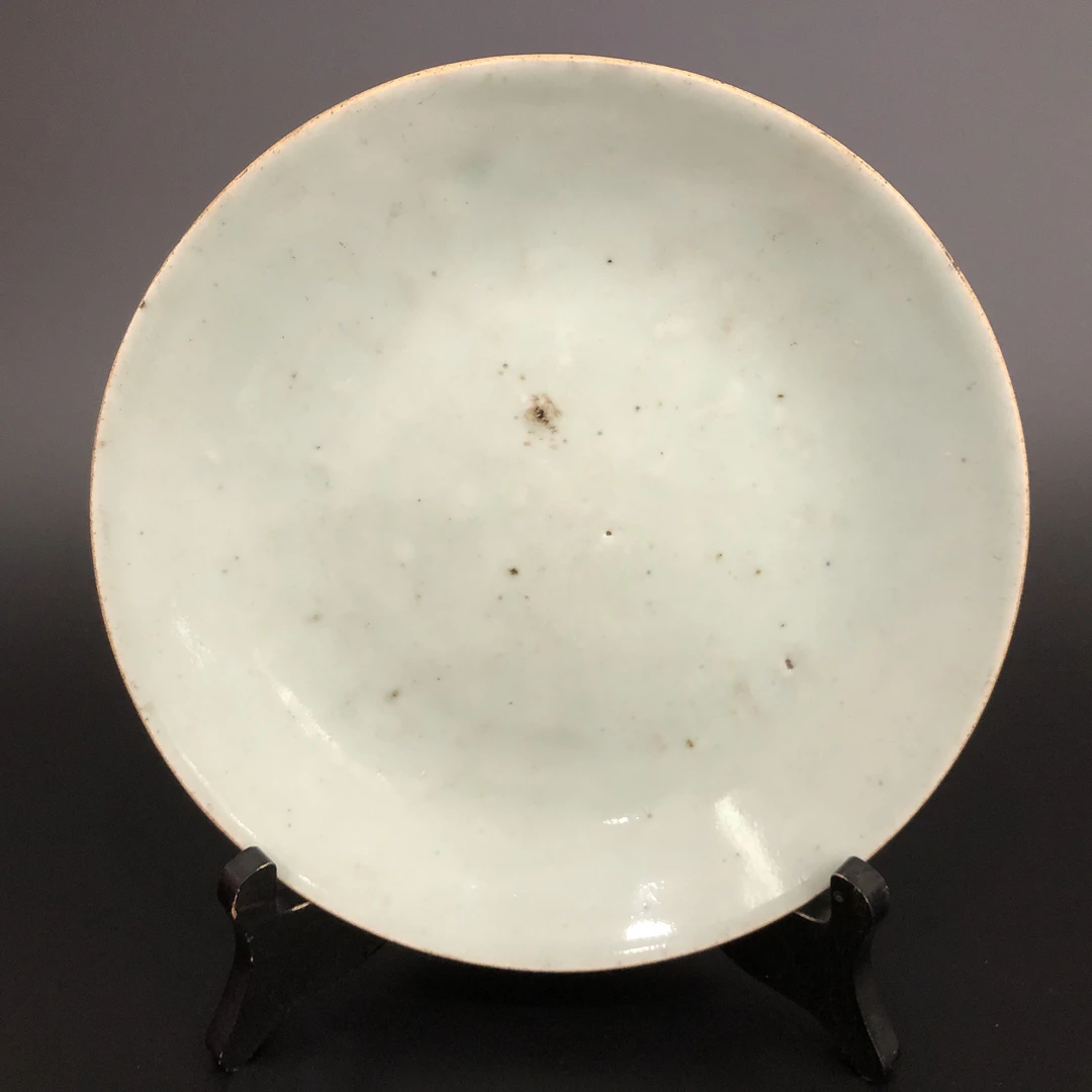 A02670 清道光豆青釉盘 直径22cm