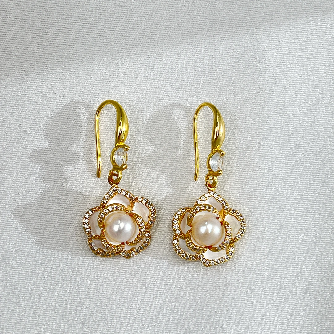 天然淡水珍珠耳饰   ED1329