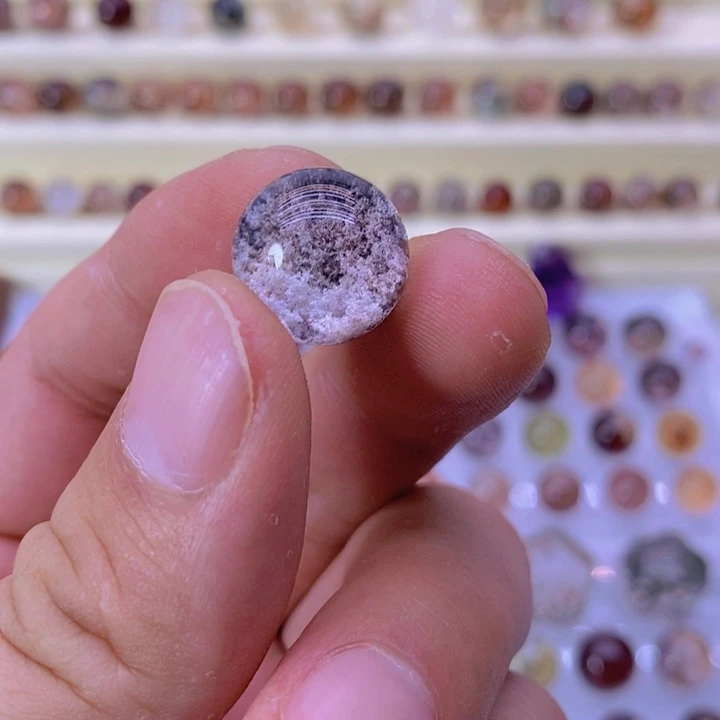 微***醺水晶戒指未镶嵌粉幽灵15mm打孔不退换