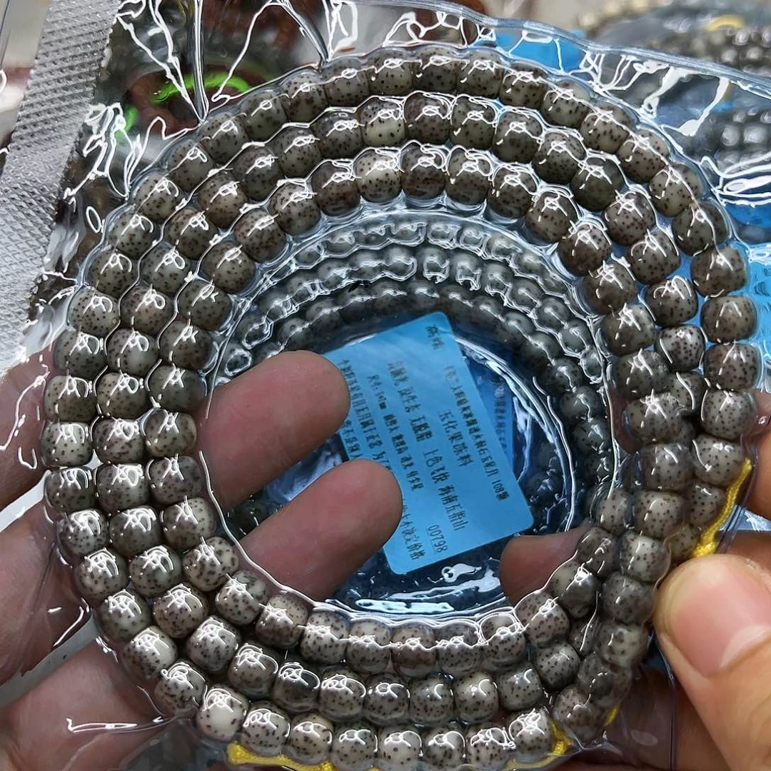 星月菩提手串71尽头卡姿兰大眼睛灰冰石玉星月菩提108-87