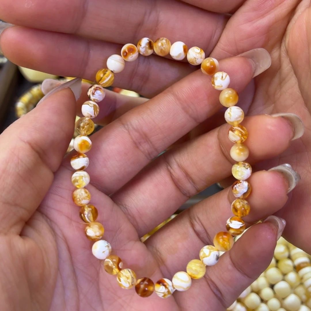 琥珀未镶嵌珠宝奇石红沁拉丝5➕