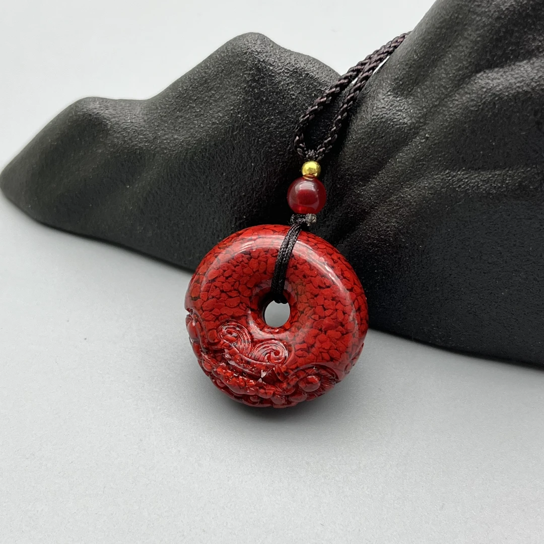 含辰砂工艺品JT160-晶体砂雕刻貔貅吊坠