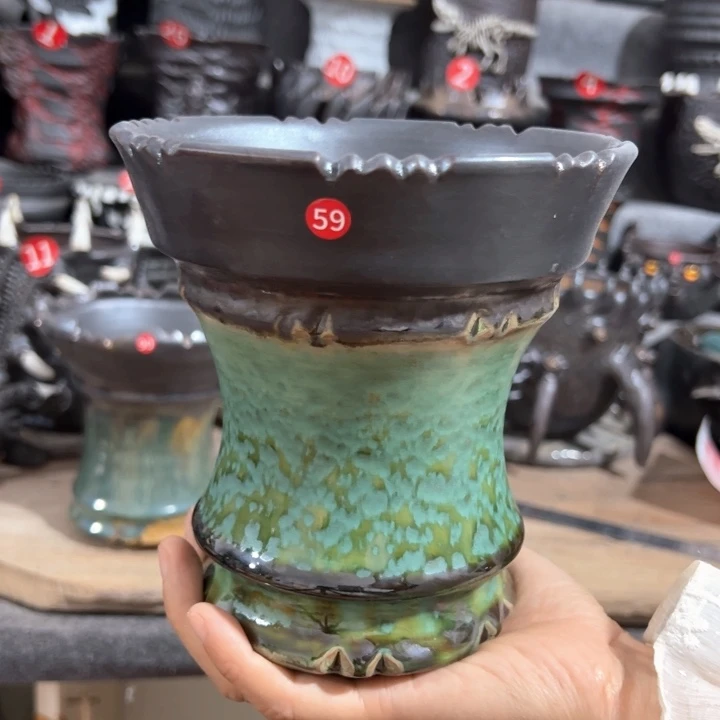手工盆，口13.5高15.2