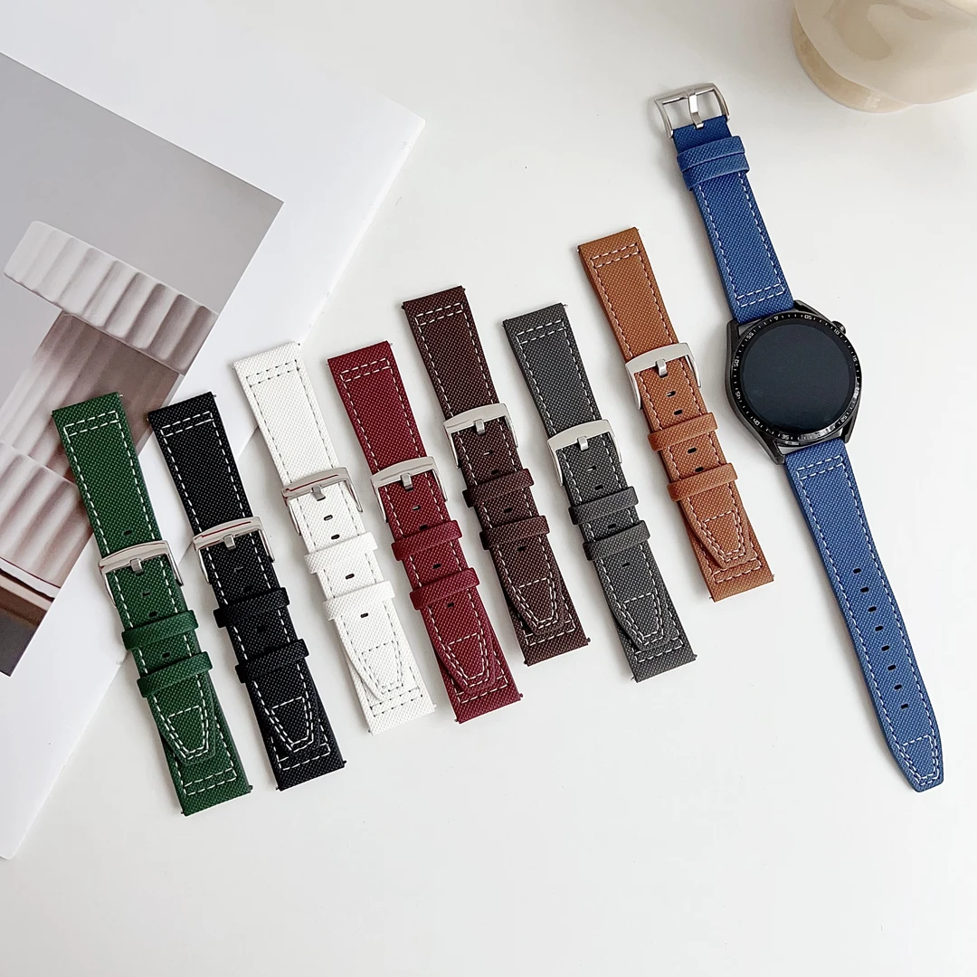适用华为手表表带gt6/gt5/gt4皮质针扣腕带watch5/4pro三星小米s4