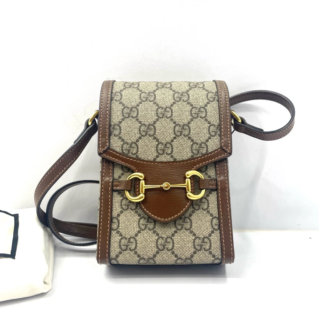 95新 GUCCI/古驰 98新 Horsebit 1955 手机包单肩