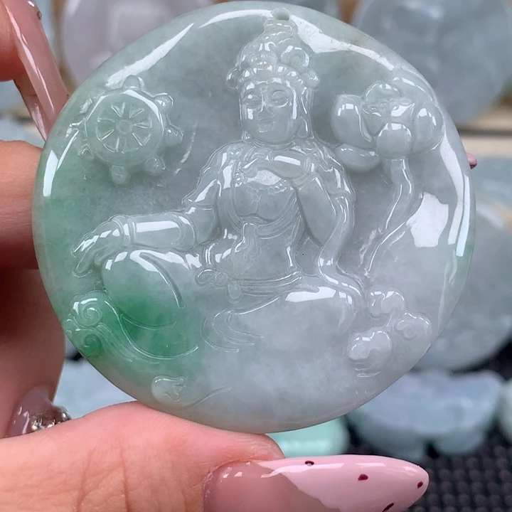 颈饰未镶嵌翡翠观音牌