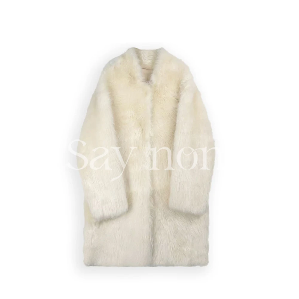 懒猫nono│Saynono 轻奢时尚柔软廓形百搭皮毛一体大衣GX9251XY