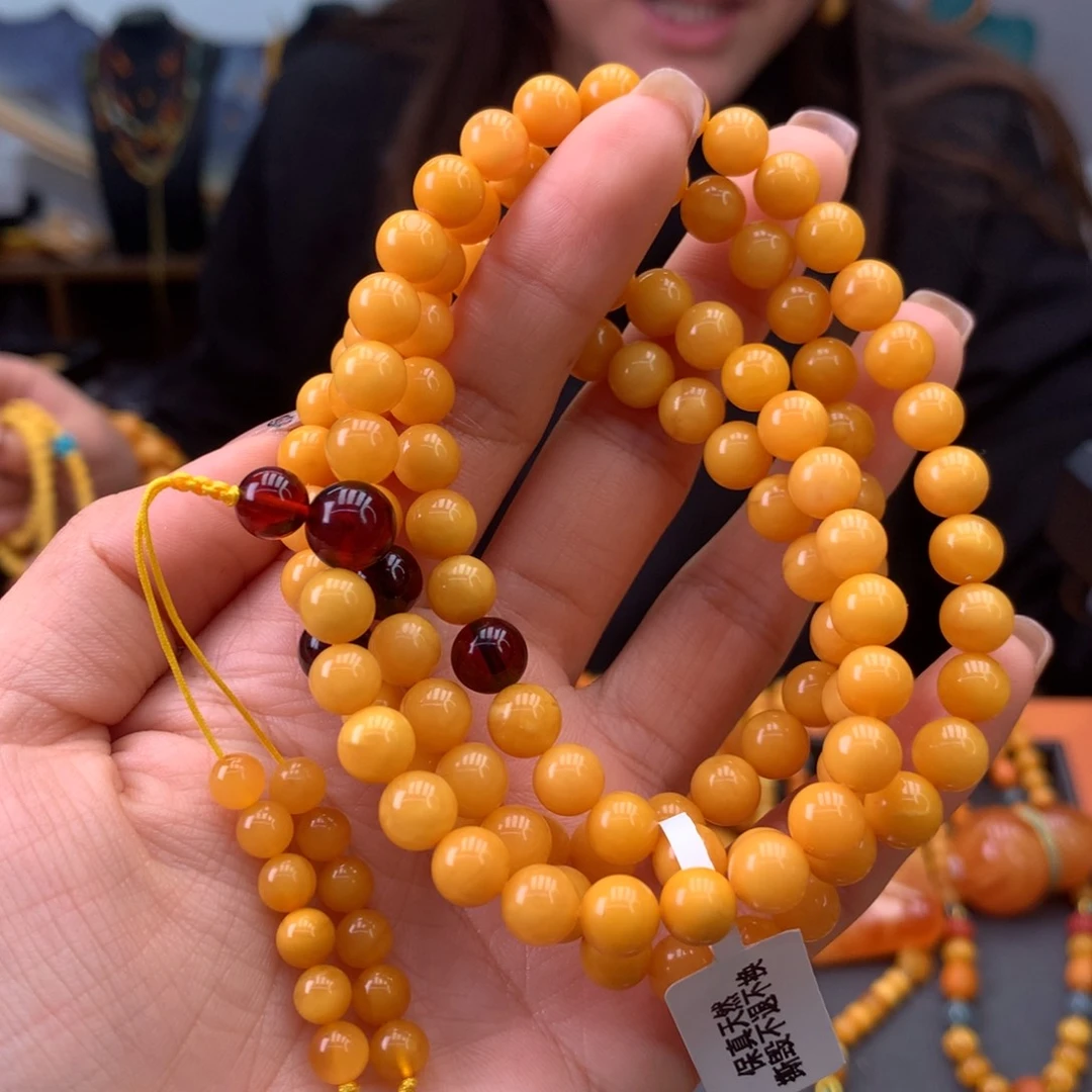 蜜蜡手串未镶嵌天然