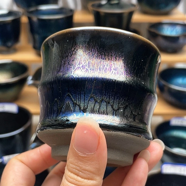 瓷一****爷星辰精品窑变竹节杯