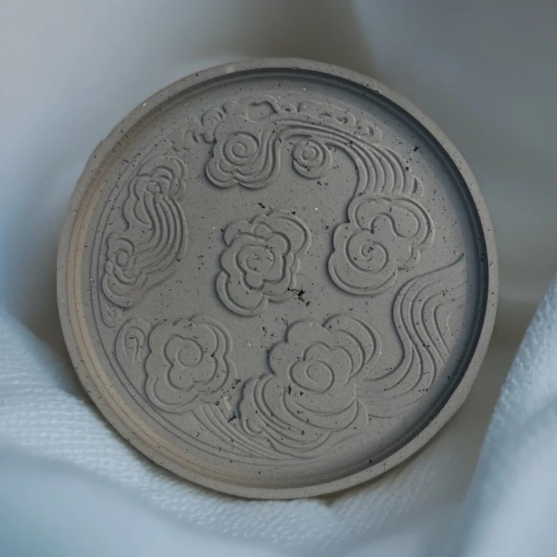 老临清贡砖吸水干泡台圆形多人茶盘