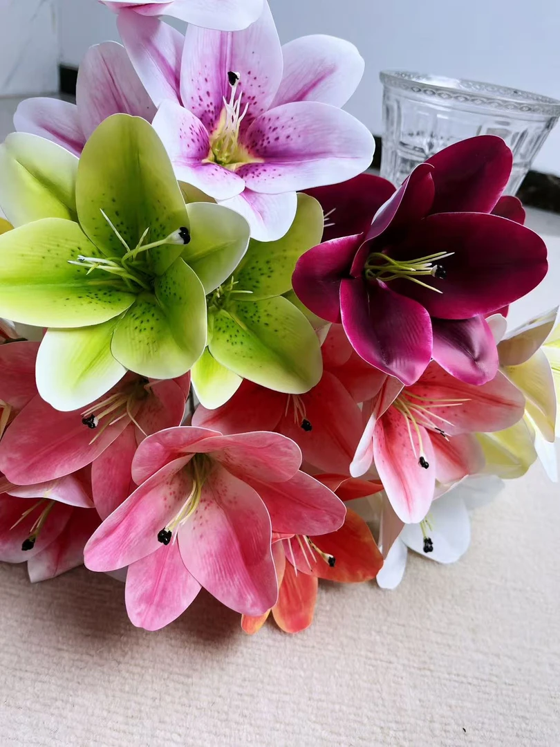 无叶香水百合仿真花婚庆家居