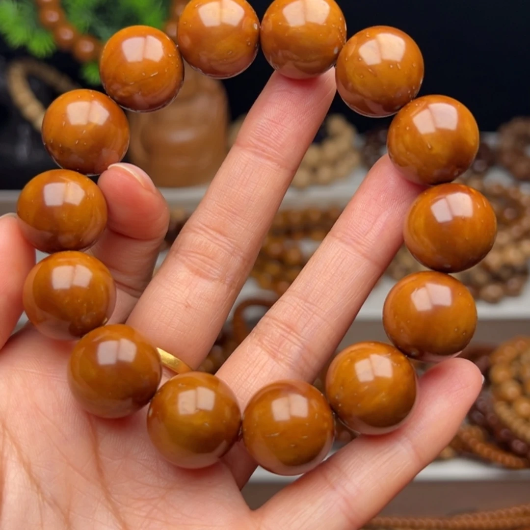 紫金鼠手串卡17半实心光珠