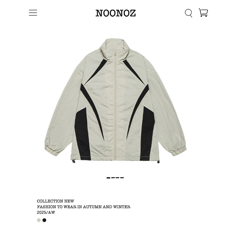 NOONOZ美式撞色户外运动冲锋衣外套男女防风速干潮牌情侣工装夹克