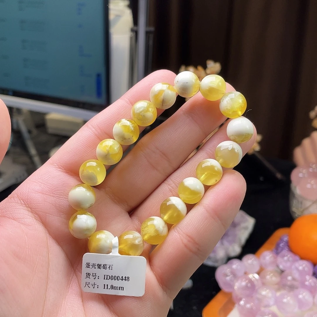 葡萄石手绳未镶嵌蛋壳金葡萄11mm