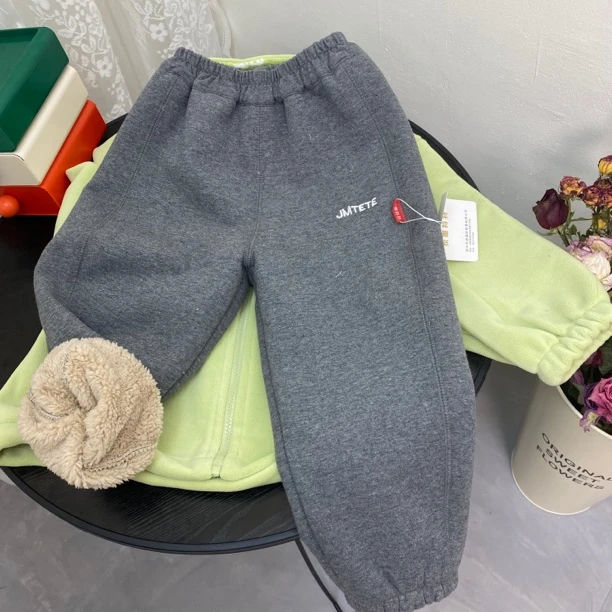 儿童休闲裤加毛毛】家墨特特春夏季新款男童加绒保暖加厚宝宝裤子