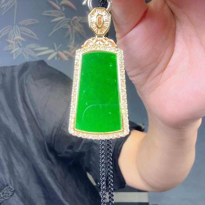 翡翠银S925镶嵌吊坠(不含链)特价