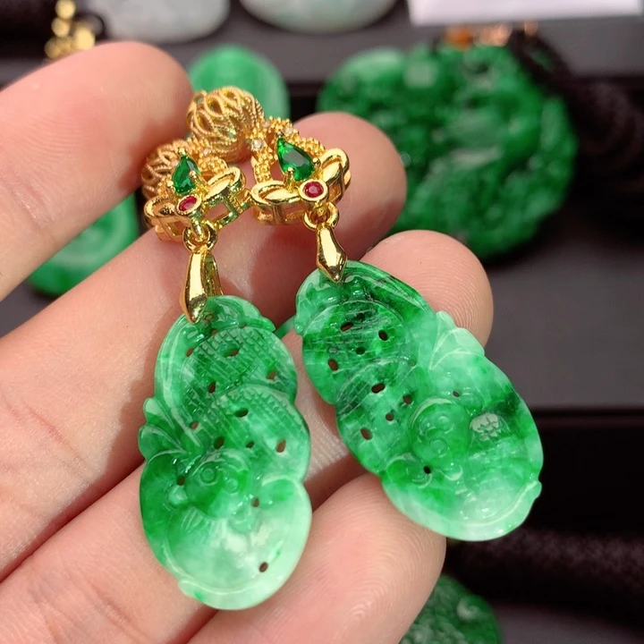 翡翠未镶嵌耳饰A号