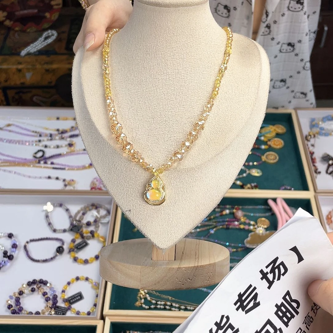 水晶手链银S925镀金镶嵌