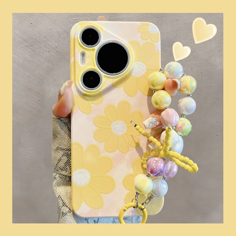 适用华为pura70pro+手机壳小清新文艺油画花朵mate70/60pro苹果16