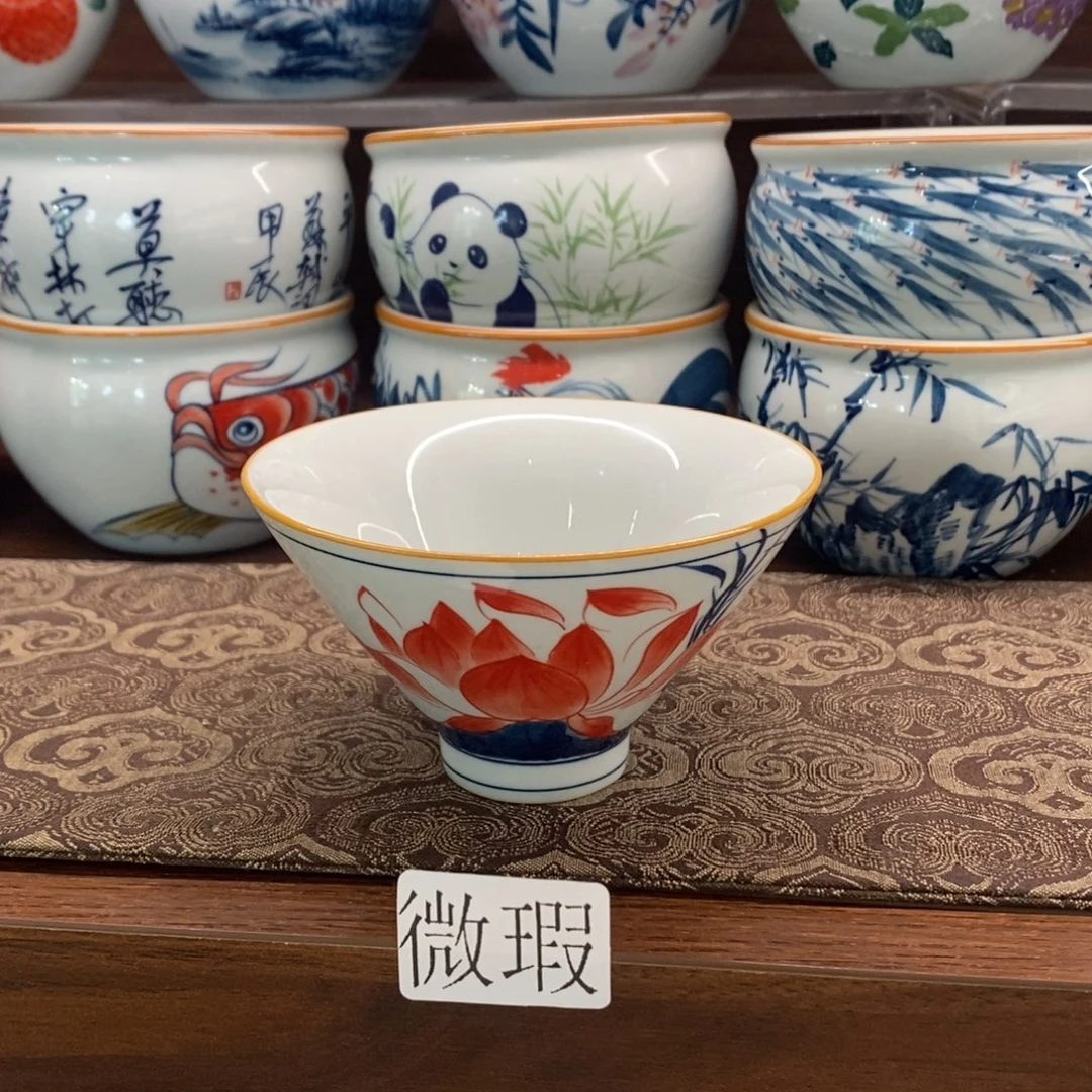 釉下彩老陶泥手工绘制