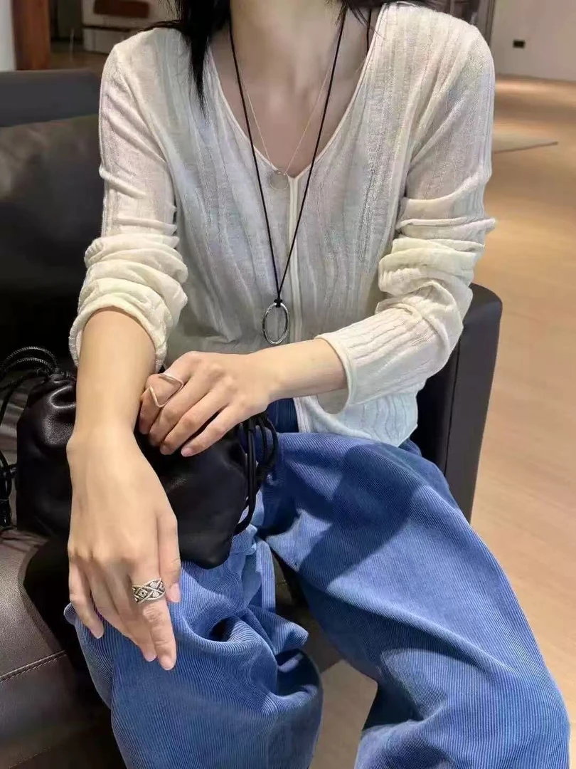 2002芯炫家新款V领开衫百搭时尚气质外套