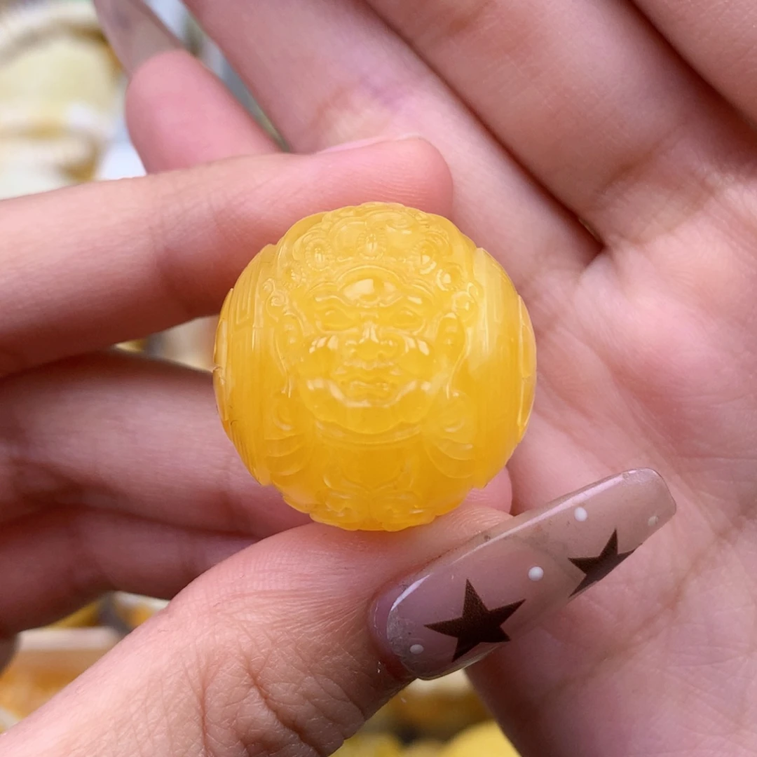 琥珀未镶嵌珠宝奇石24 黄财神珠
