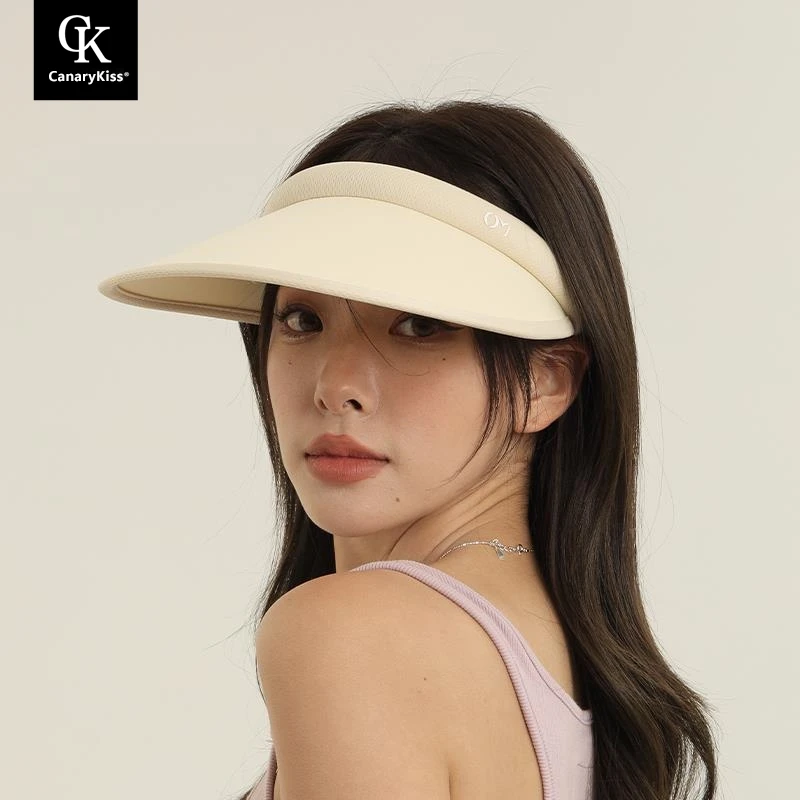 CanaryKiss遮阳帽女秋季UV防晒帽子冰丝空顶户外防紫外线太阳帽
