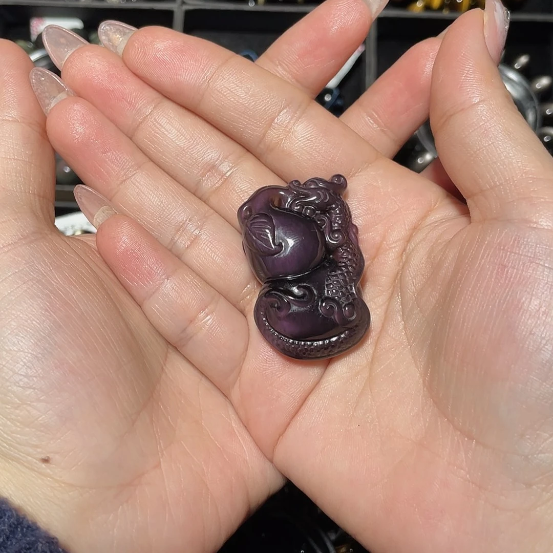 可***玥黑曜岩未镶嵌吊坠(不含链)