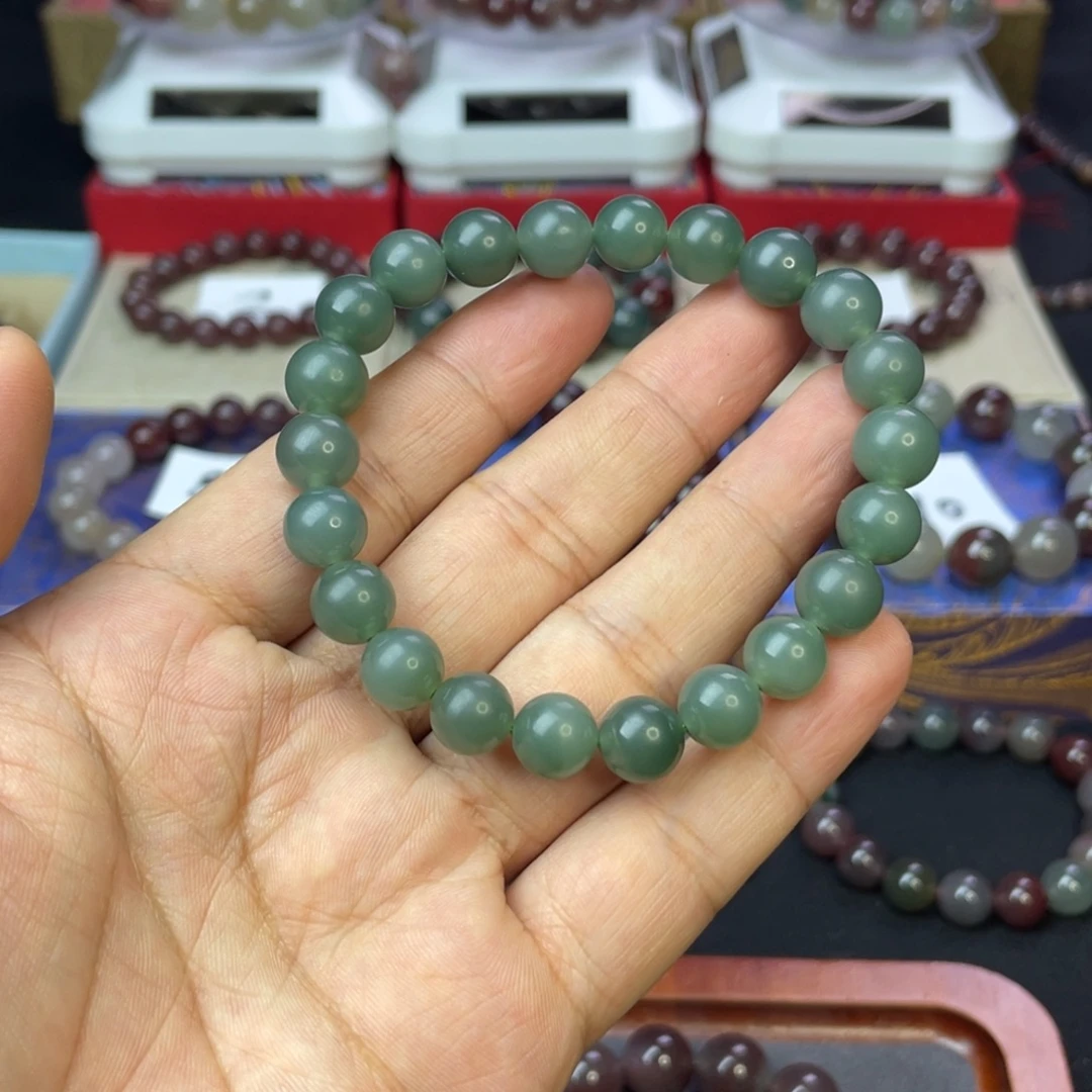 乐***主纯铜石英石秦紫玉9.9绿色