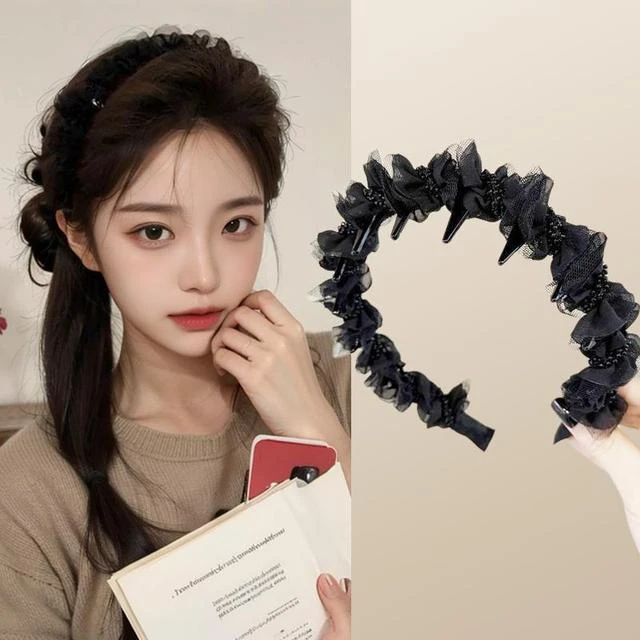 发箍女高级感时尚发夹头饰带齿2025新款高颅顶网纱防滑的压发头箍