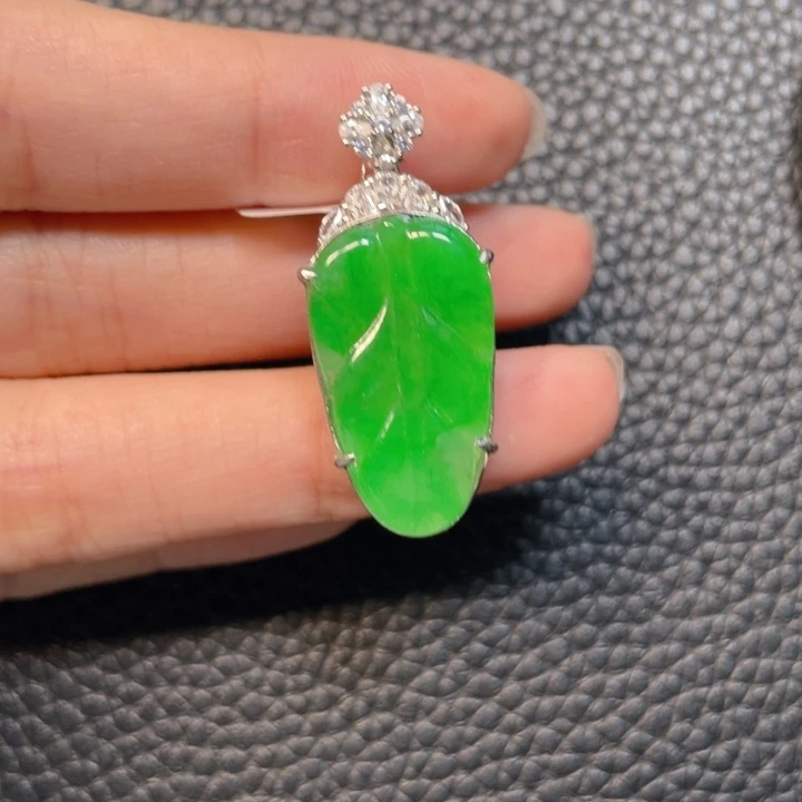 翡翠银S925镶嵌吊坠(不含链)